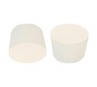 MACHSWON Tapón de goma maciza, 2 tapones de goma sólida, tapón de sellado de botellas de tanque de tubería de laboratorio, tapón cónico de 37-45 mm de diámetro, tapones de laboratorio blancos suaves y
