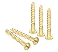 MACHSWON Tornillos autorroscantes para madera M3,5 x 25 mm, cabeza redonda ranurada, tornillos autorroscantes de latón, 20 unidades