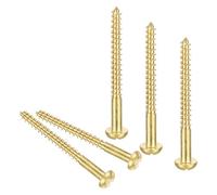 MACHSWON Tornillos autorroscantes para madera M4,5 x 50 mm, cabeza redonda ranurada, tornillos autorroscantes de latón, 20 unidades