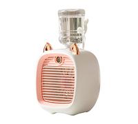 MACHSWON Ventilador portátil de 3 velocidades rosa, mini aire acondicionado evaporativo de 190 ml, ventilador de aire personal recargable por USB con humidificador para habitación, dormitorio,