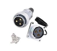 MACHSWON WEIPU WS28 - Conector eléctrico circular de aviación de 3 pines, impermeable, IP67, enchufe macho + enchufe de panel hembra, conector circular industrial resistente al polvo