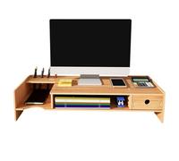 Machtiging Elevador Monitor,Soportes para Monitor De Ordenador,Soporte De Madera para Escritorio,Elevador Monitor De 2 Capa,con Espacio De Almacenamiento,Modelo CláSico,para Tu Oficina En Casa