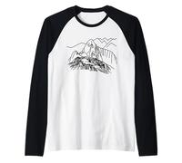 Machu Picchu Arte Lineal Entdecker Camiseta Manga Raglan