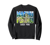 Machu Picchu Cusco Perú Ruinas Montañas Tipografía Vintage Sudadera