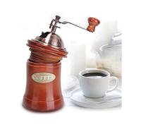 Macinacaffè manuale Wood Classic con base en legno e macinacaffè a manovella per chicchi di caffè