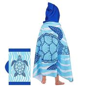Maciun Albornoz infantil | Albornoz de rizo con capucha para niños pequeños - Toallas de poncho transpirables con capucha para nadar al aire libre e interior, azul, 1
