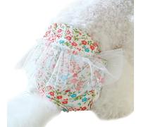 Maciun Calzoncillos para mascotas | Pañales para perros en ciclo de calor | Envolturas lavables para perros con diseño floral, pantalones cortos fisiológicos para cachorros y mascotas hembras