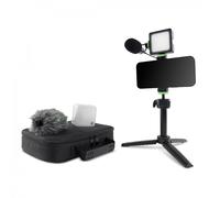 MACKIE EM-93MK Kit completo de creación de contenidos para smartphones y cámaras DSLR con micrófono EM-93M, trípode con cardán y luz LED