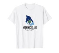 Mackinac Island Michigan MI Recuerdo Recordatorio Hombres Mujeres Camiseta gráfica económica, Hombre, Blanco, S