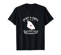 Mackinac Island Michigan MI Recuerdo Recordatorio Hombres Mujeres Camiseta gráfica económica, Hombre, Negro, S
