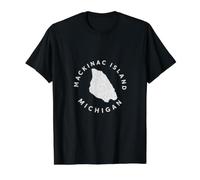 Mackinac Island Michigan MI Recuerdo Recordatorio Hombres Mujeres Camiseta gráfica económica, Hombre, Negro, S