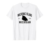 Mackinac Island Michigan MI Recuerdo Recordatorio Hombres Mujeres Camiseta gráfica económica, Hombre, Blanco, XL