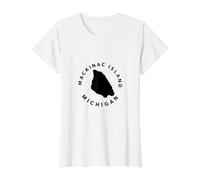 Mackinac Island Michigan MI Recuerdo Recordatorio Hombres Mujeres Camiseta gráfica económica, Mujer, Blanco, XS