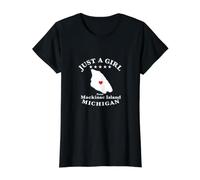 Mackinac Island Michigan MI Recuerdo Recordatorio Hombres Mujeres Camiseta gráfica económica, Mujer, Negro, XL
