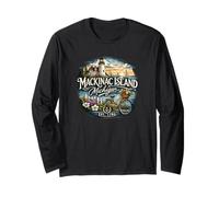 Mackinac Island Michigan Souvenir Novedad Diseño Gráfico Manga Larga