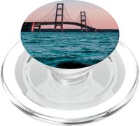 Mackinaw City Travel Art - USA Souvenir Michigan - American PopSockets PopGrip para MagSafe