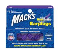 Macks Aqua Block - Tapones para los oídos para natación, color morado, talla 2 Pairs