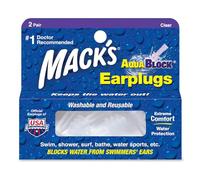 Macks Aqua Block - Tapones para los oídos para natación, color transparente, talla 2 Pairs