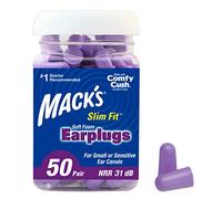 Mack's Corte Entallado Tapones Delgados para los oídos Pares, Color Morado, Unisex, 50 Count (Pack of 1)