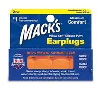 Macks Pillow Soft - Tapones para los oídos para natación, color naranja, talla 2 pairs