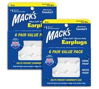 Macks Pillow - Tapones de silicona suave para los oídos, paquete económico, 6 unidades (paquete de 2)