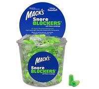 Mack's Snore Blockers - Tapones para los oídos (100 pares), color verde lima
