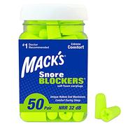 Mack's Tapones para los oídos de espuma suave, 50 pares, 32 dB de alto NRR, 37 dB SNR, cómodos tapones para los oídos para dormir, ronquidos, ruidos fuertes y viajes