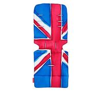 Maclaren colchoneta universal para asiento - Union Jack Princess Blue, Accesorio de doble cara fácil de poner y quitar en todas las sillas de paseo tipo paraguas, Transpirable y lavable en lavadora