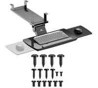 Maclean Bandeja para Teclado con Bandeja para ratón, Altura Regulable, inclinable, Giratorio, Soporte ergonómico para Escritorio de hasta 5 kg, Soporte para Teclado de Acero y plástico (Negro)