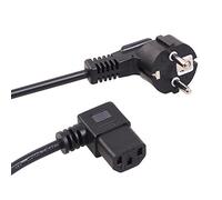 Maclean Contacto de Masa Angular MCTV-802 sobre Toma de Tierra Angular hacia la Izquierda Cable Negro (1.5 m)