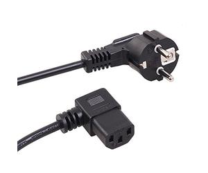 Maclean Contacto de Masa Angular MCTV-802 sobre Toma de Tierra Angular hacia la Izquierda Cable Negro (1.5 m)