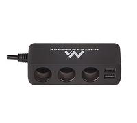 Maclean Energy MCE117 - Ladrón y alargador de mechero de coche 12V, 3 tomas y 4 puertos USB