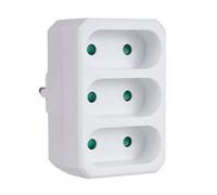 Maclean Energy MCE212 3x6A triple toma de corriente, enchufe universal