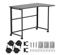 Maclean Escritorio Plegable con Ruedas, Tablero ergonómico (Negro, 100 x 65 cm, MC-1250)
