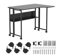 Maclean Escritorio Plegable con Ruedas, Tablero ergonómico (Negro, 100 x 73 cm, MC-126)