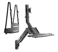 Maclean Estación de Trabajo/Soporte de Pared para Monitor, Teclado y PC con Resorte de Gas MC-838