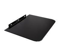 Maclean Estantería de Pared Fabricada en Cristal Templado de Seguridad y Aluminio | Carga MAX. hasta 10 kg | Montaje en Pared para Sistemas Hi-Fi, Consolas y Reproductores de DVD | Negro | MC-738