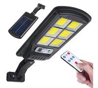 Maclean Farola Solar con Sensor de Movimiento y Crepuscular IP54 4W 400 Lumen 6500K Mando a Distancia Lámpara Solar Lámpara de Pared de Exterior Iluminación Exterior