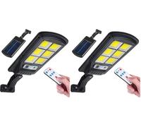 Maclean Farola Solar con Sensor de Movimiento y Crepuscular IP54 4W 400 Lumen 6500K Mando a Distancia Lámpara Solar Lámpara de Pared de Exterior Iluminación Exterior (Paquete de 2)