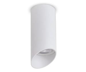 Maclean Foco de Superficie con Casquillo GU10 hasta 40W | Lámpara de Techo de Aluminio para Uso Interior | Diseño Moderno | 55x130 milímetros (Blanco, 1 unidad, sin bombilla incl.)