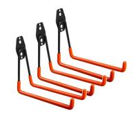 Maclean Ganchos para garaje MC-444 | Soportes de pared para garaje para neumáticos, herramientas, escaleras, bicicletas | Ganchos de pared para organizar, ganchos dobles (3)