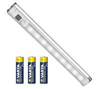 Maclean LED MCE166 Luz para debajo del gabinete con sensor PIR 9 SMD que incluye 3 baterías industriales AA, iluminación interior portátil, rotación de 360°, luz automática sin cables para cocina