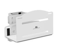 Maclean MC-116W Soporte de Pared para Unidad Central, Ajustable 122-212 mm, Fabricado en Acero Resistente, 10 kg, con Correas de sujeción para Montaje Vertical en Poste de Escritorio