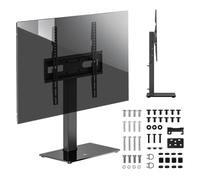 Maclean MC-1240 Soporte Universal para TV de 32 a 65 Pulgadas, hasta 40 kg, VESA 75x75-400x400 | Altura Ajustable y Giratorio, Base de Cristal | Color Negro | Ideal para Armarios y Cómodas