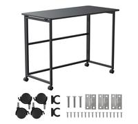 Maclean MC-1250 B Mesa escritorio plegable 100x50 cm negro con ruedas