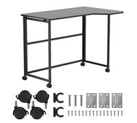 Maclean Escritorio Plegable con Ruedas, Tablero ergonómico (Negro, 100 x 65 cm, MC-1250)