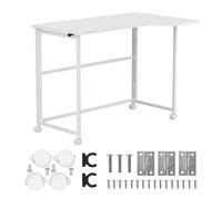 Maclean MC-1250 L/W Escritorio plegable con ruedas blanco 100x65 cm