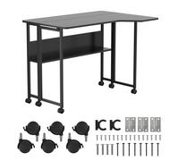Maclean Escritorio Plegable con Ruedas, Tablero ergonómico (Negro, 100 x 73 cm, MC-126)