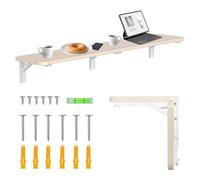 Maclean MC-129 Estante de Pared Plegable 100x20 cm Capacidad de Carga 50 kg Mesa Plegable con Bloqueo Seguro botón Nivel de Burbuja Incluido para Cocina baño (Blanco)