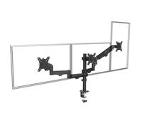 Maclean MC-137 - Soporte para 3 monitores de 17 a 27 Pulgadas con muelles de Gas, Altura Regulable, Giratorio, inclinable, Robusta Estructura de Acero, VESA 75 x 75, 100 x 100, gestión de Cables